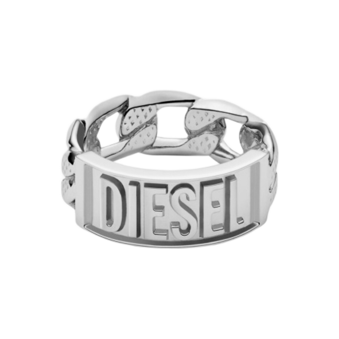 디젤 Dx1347 스테인리스 스틸 밴드 링 실버