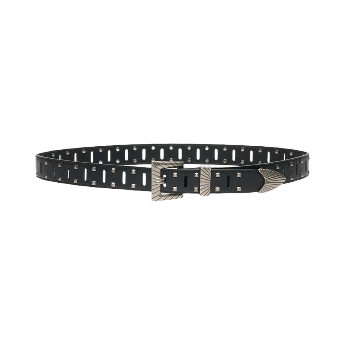 르마스크 와이드 홀 스터드 남자 여자 가죽 벨트 27mm 블랙(Le Masque Wide Hole Stud Unisex Leather Belt 27 mm Black)