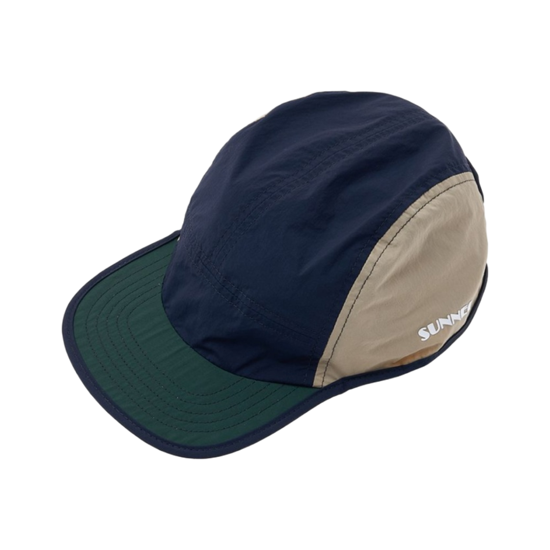 써네이 사이드 로고 패널 볼캡 네이비 베이지 그린(Sunnei Side Logo Panel Ball Cap Navy Beige Green) - 2