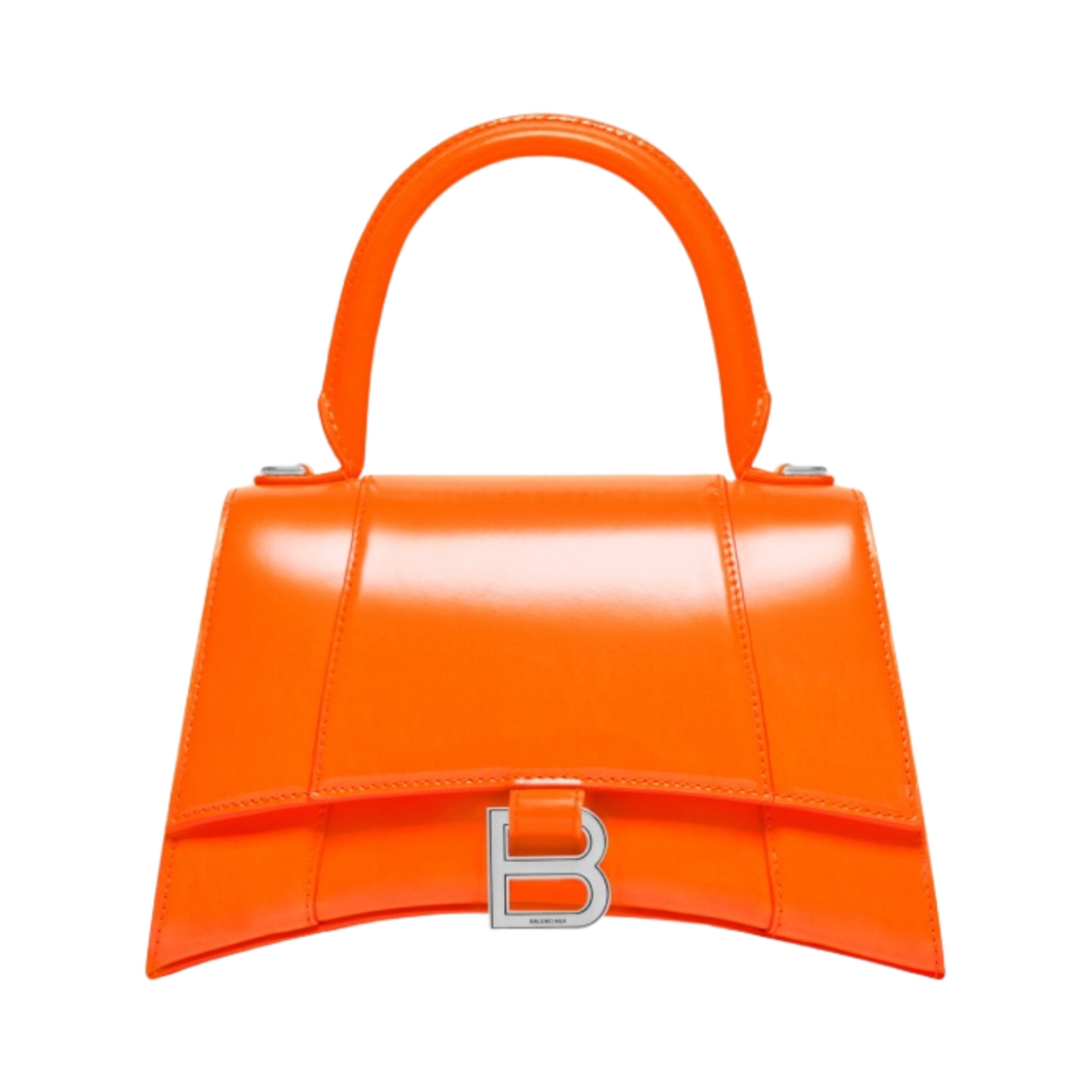 발렌시아가 샤이니 박스 카프스킨 아워글래스 스몰 핸드백 플루오 오렌지(Balenciaga Hourglass Small Handbag in Shiny Box Calfskin Fluo Orange) - 1