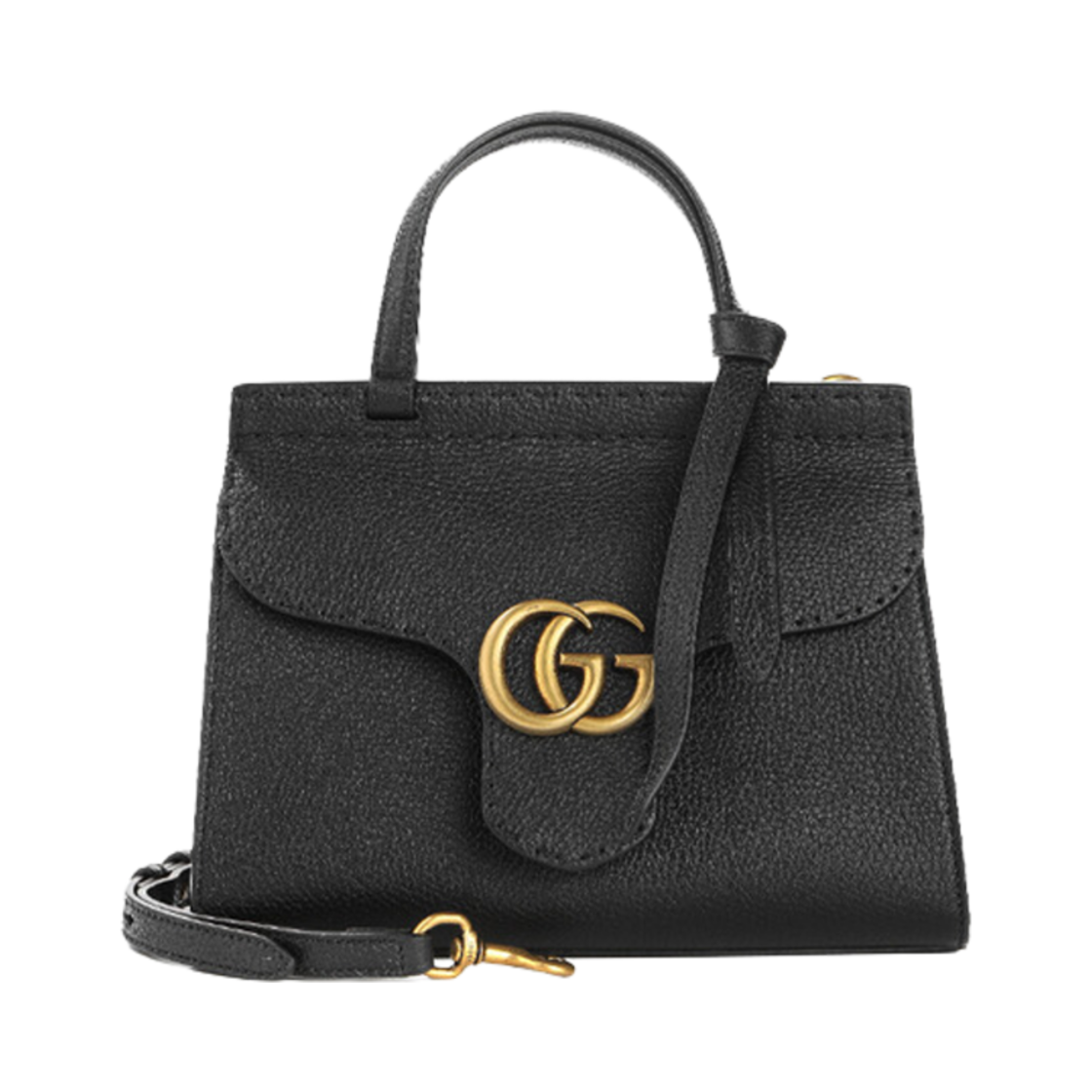 779796-A7M0T-1000 Gucci GG Marmont Top Handle Bag Black