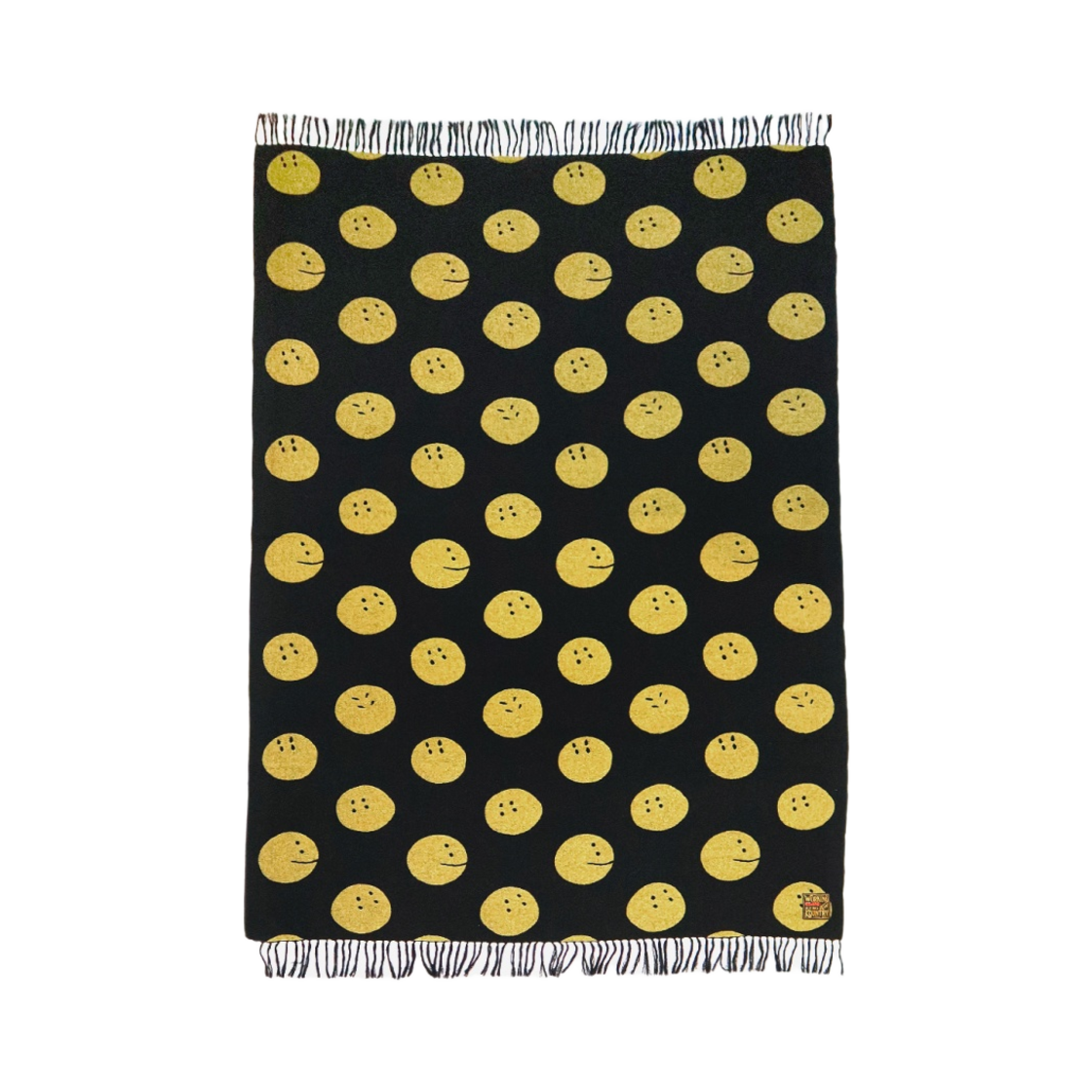 K2311XG810 Kapital Cotton Wool Profile Rainbowy Pattern Blanket Black