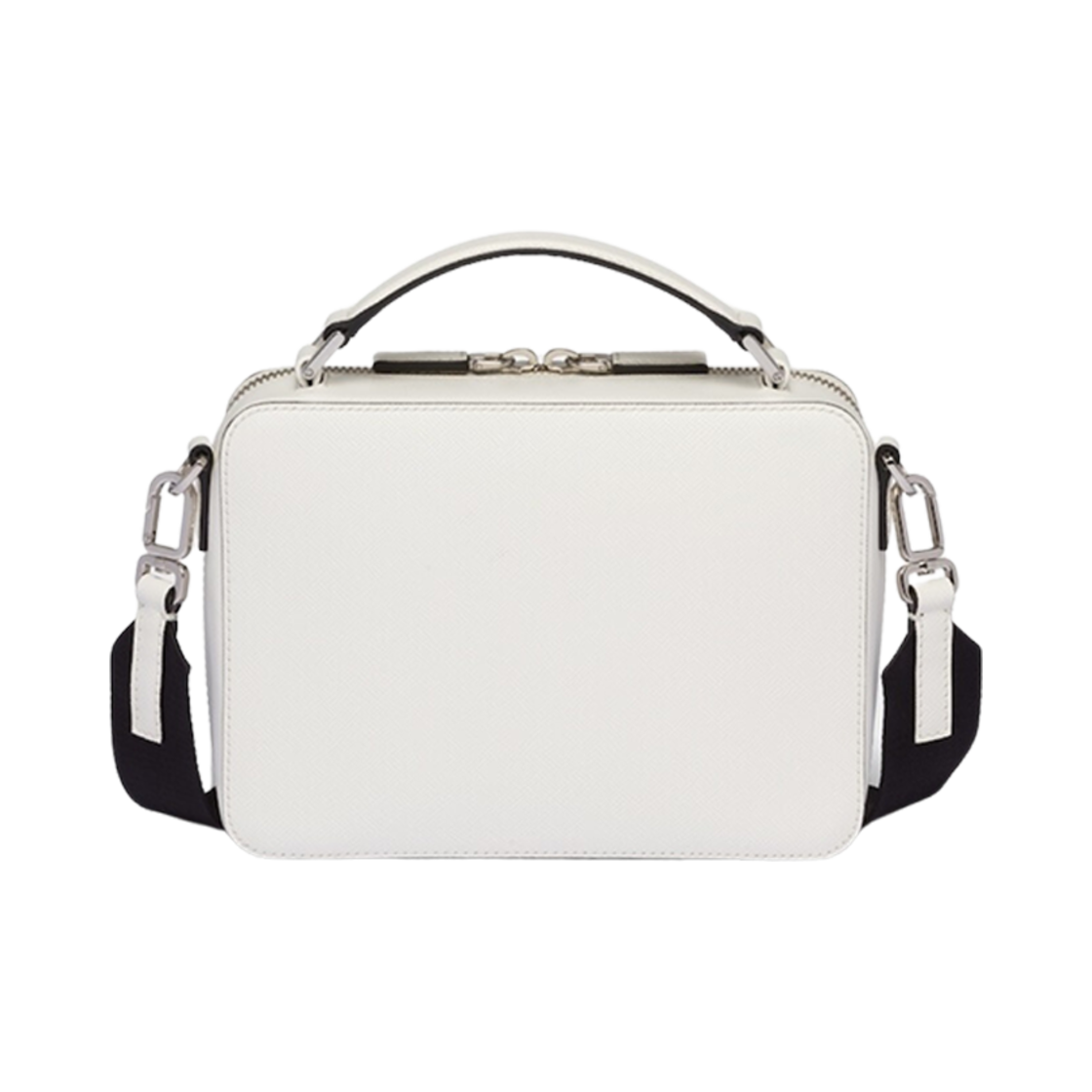 프라다 미디움 프라다 브리크 사피아노 레더 백 화이트(Prada Medium Prada Brique Saffiano Leather Bag White) - 3