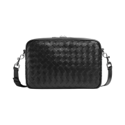 Bottega Veneta Medium Intrecciato Camera Bag Black