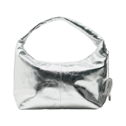 Zara x Maison Special Leather Metallic Shoulder Bag Silver
