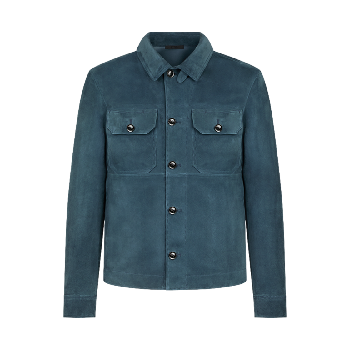 LJS001-LMS018S25-HB425 Tom Ford Suede Lightweight Outershirt Slate Blue