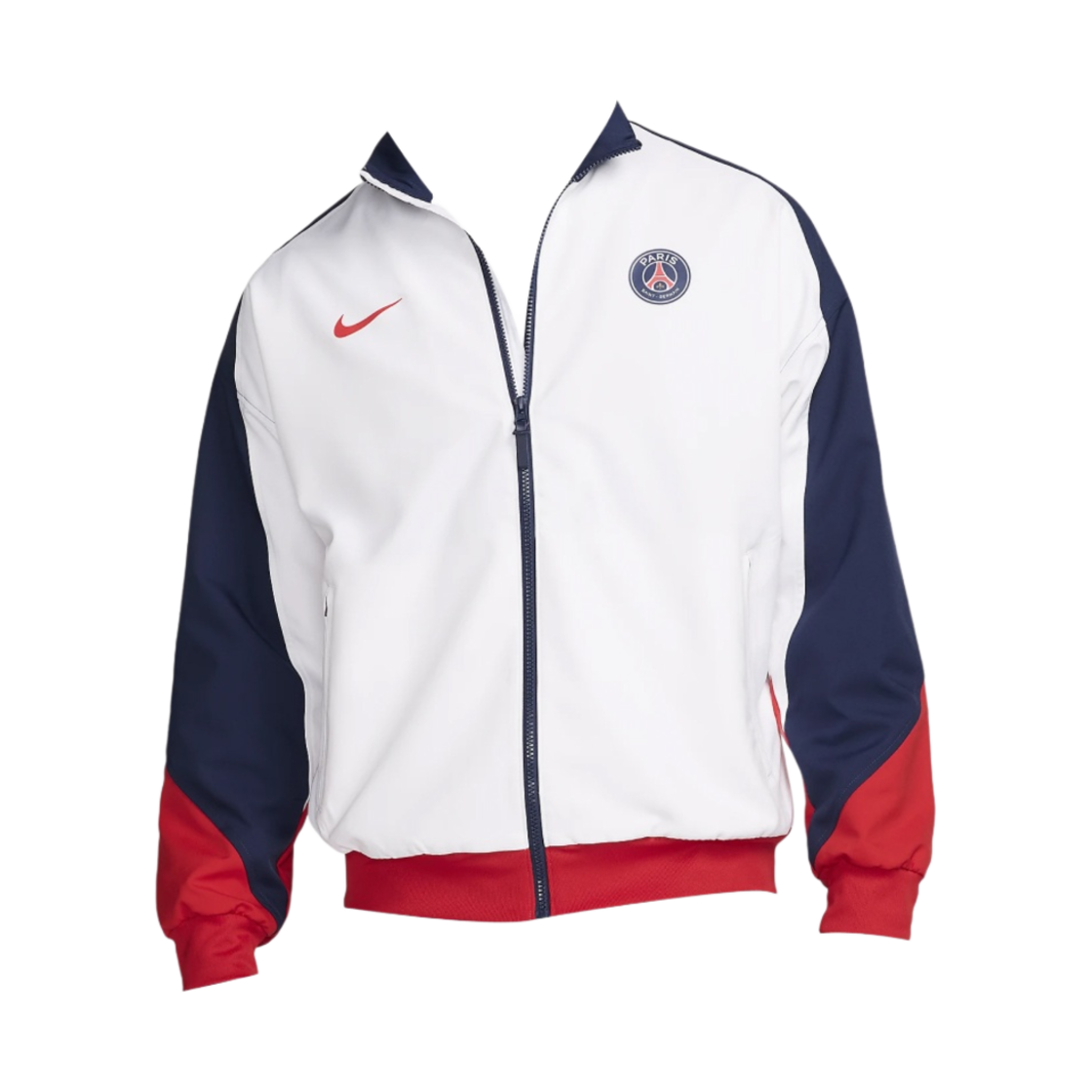 나이키 파리 생제르맹 드라이핏 스트라이크 풋볼 자켓 화이트 미드나잇 네이비 - 아시아(Nike Paris Saint-Germain Dri-Fit Strike Football Jacket White Midnight Navy - Asia)