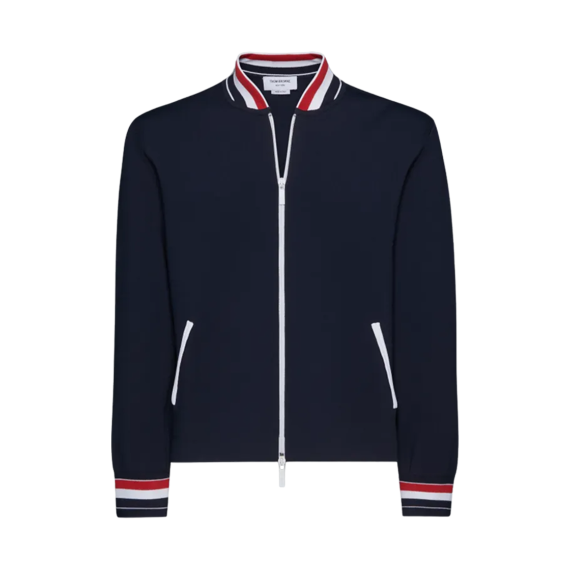 MKJ132A-Y5502-415 Thom Browne Stretch Viscose Tennis Jacket Navy