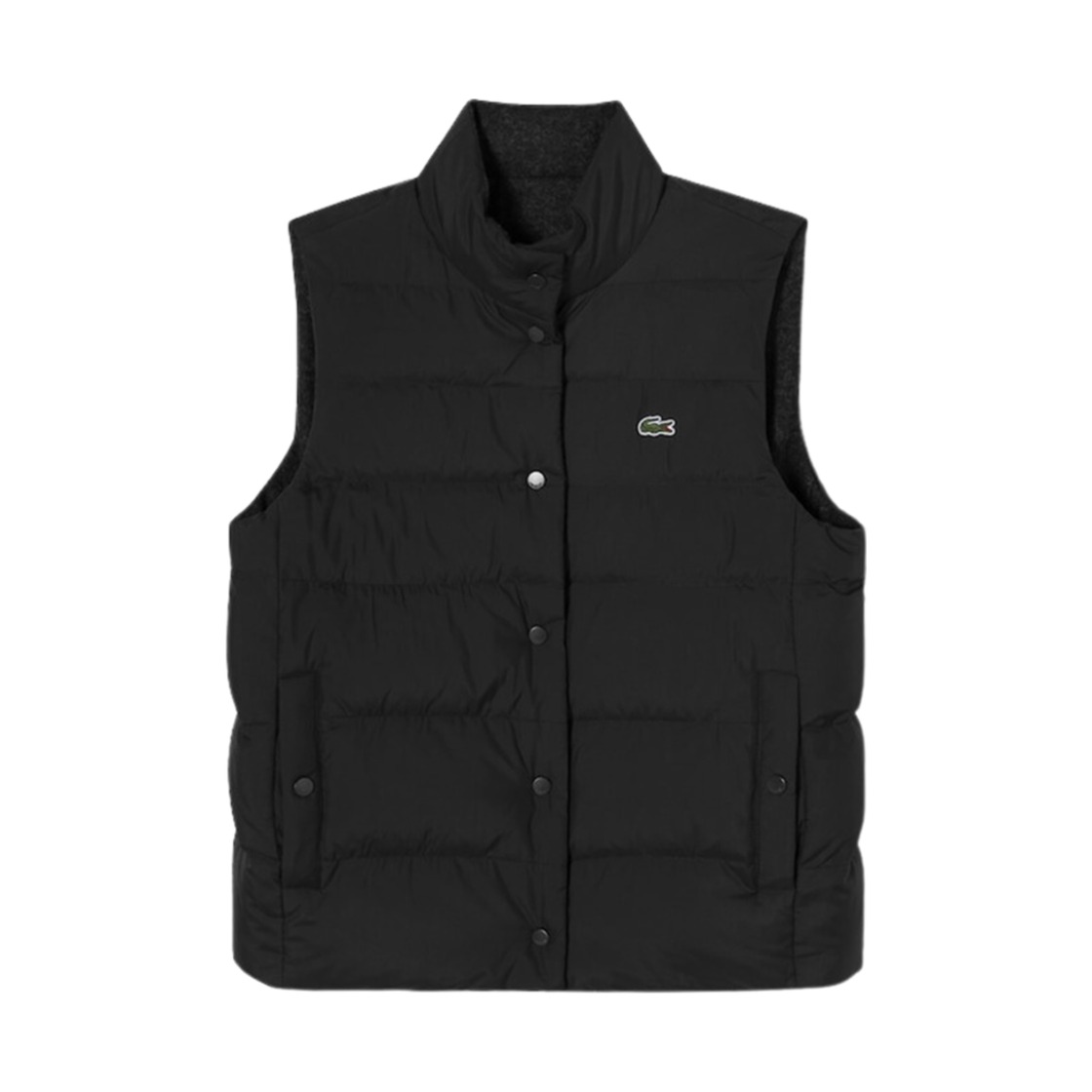 (W) 라코스테 리버시블 라이트웨이트 다운 베스트 블랙((W) Lacoste Reversible Lightweight Down Vest Black) - 1