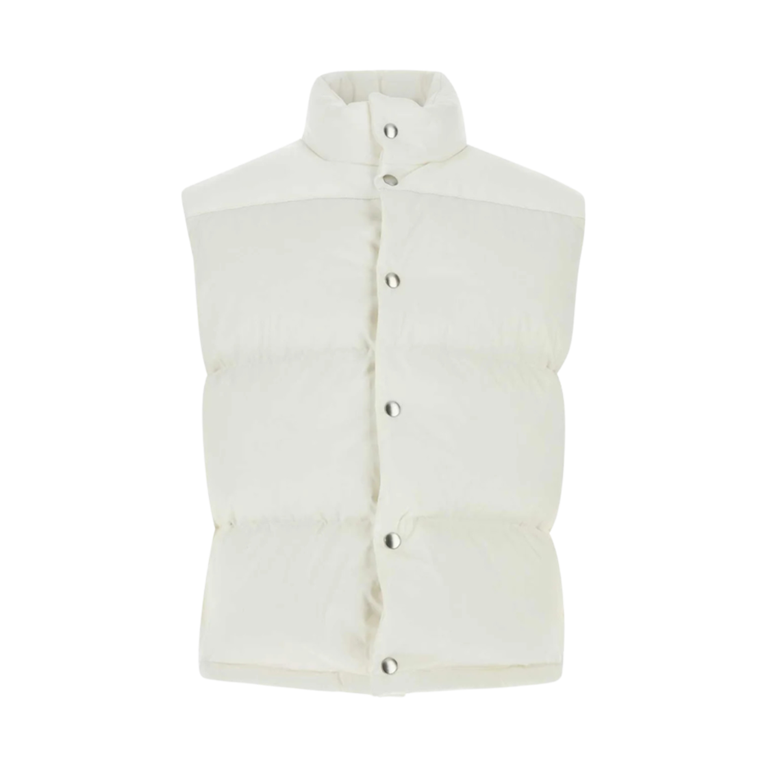 751591V1LE09071 Bottega Veneta Frosted Poplin Padded Vest Chalk