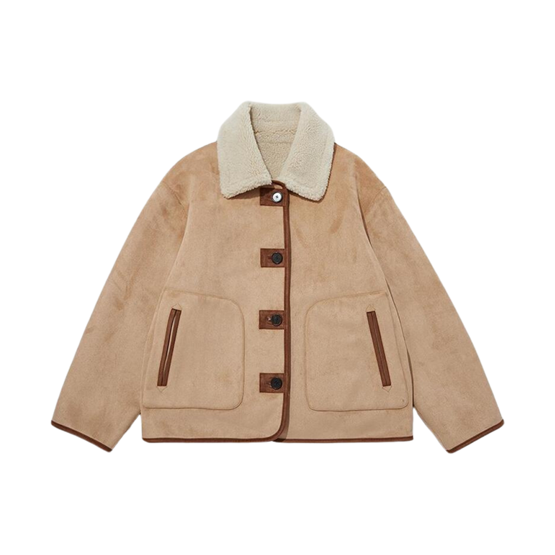 (W) 던스트 리버시블 셔링 자켓 베이지((W) Dunst Reversible Shearling Jacket Beige) - 1