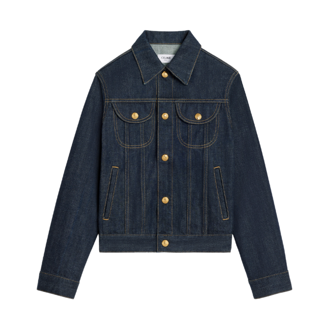 2Q685799U-07IN (W) Celine Trucker Jacket in Rinsed Wash Denim Rinsed