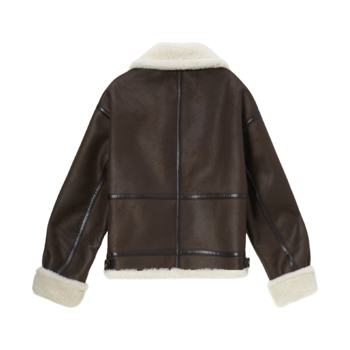 던스트 루즈 핏 라인 셔링 자켓 브라운(Dunst Loose Fit Line Shearling Jacket Brown) - 2