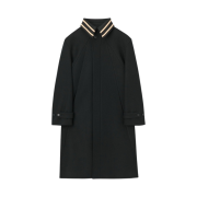 Typing Mistake Knit Collar Single Breasted Coat Black