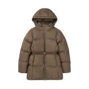 (W) Snow Peak Tipico Hooded Belted Down Jacket Cocoa