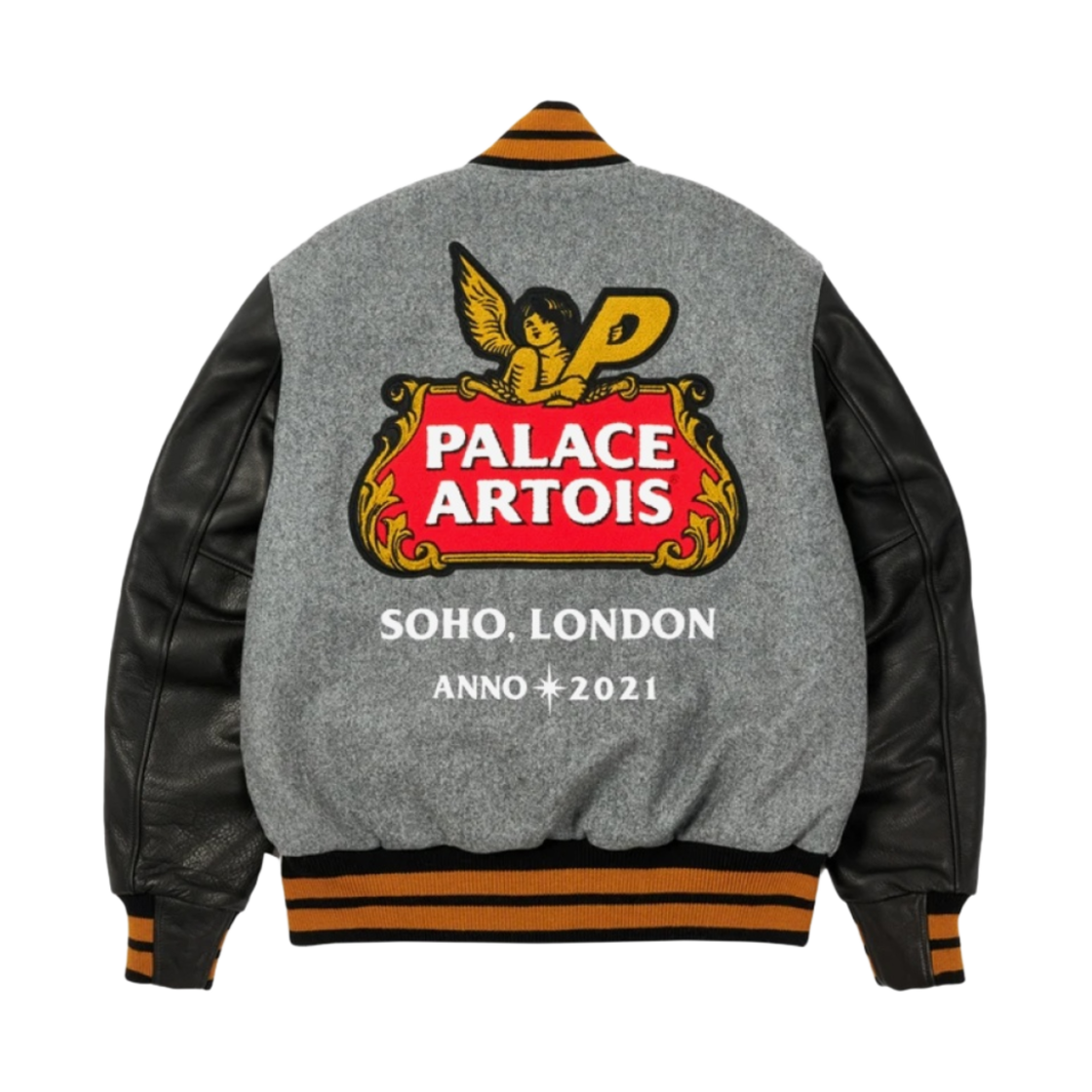 팔라스 x 스텔라 아르투아 울 스타디움 자켓 그레이 블랙 - 21FW(Palace x Stella Artois Wool Stadium Jacket Grey Black - 21FW) - 3