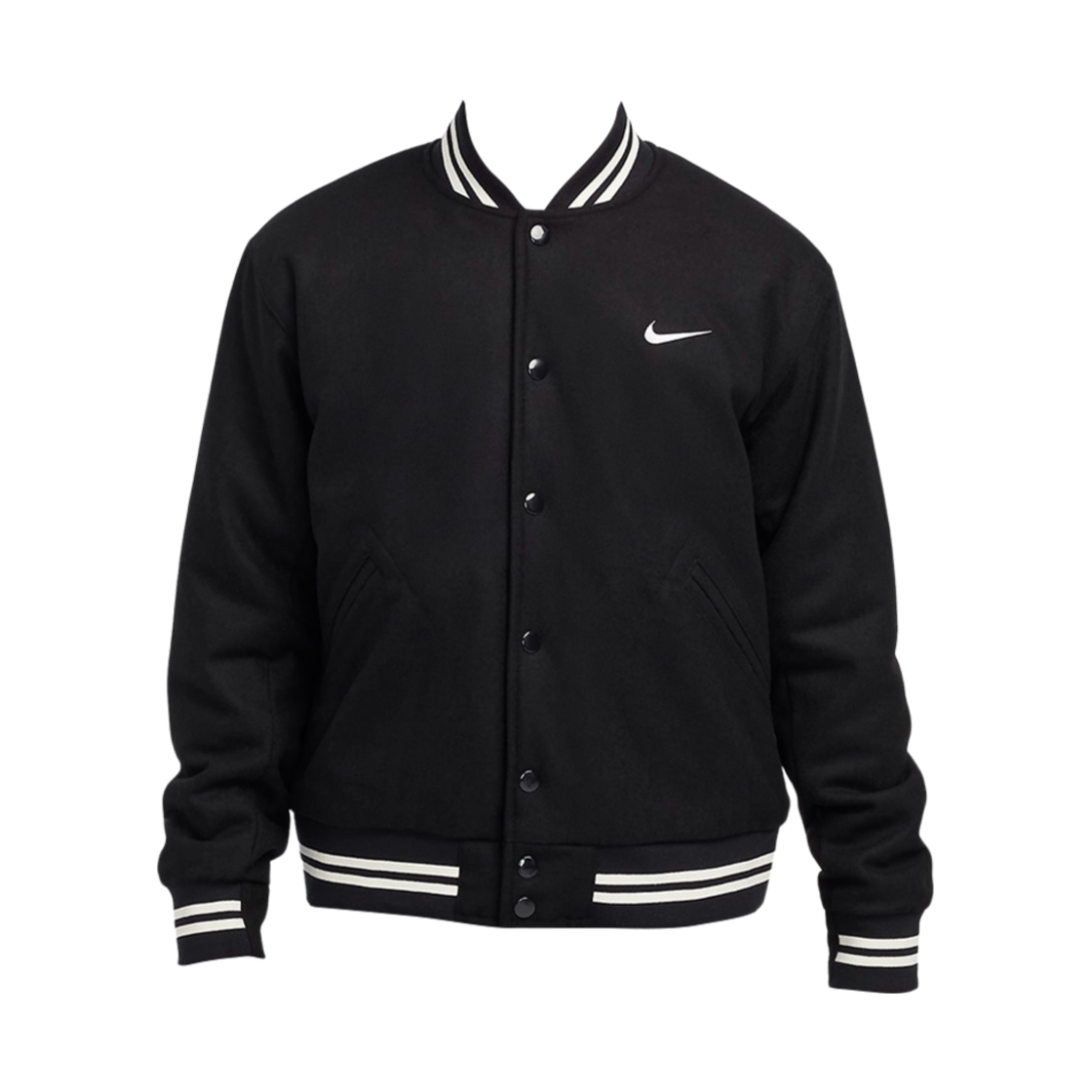 나이키 NSW 바시티 자켓 블랙 화이트 - 아시아(Nike NSW Varsity Jacket Black White - Asia)