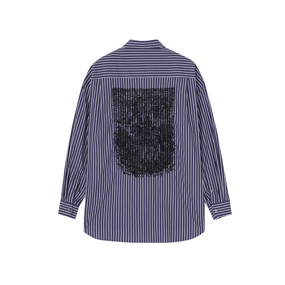 송지오 컬렉션 엠브로이드 바이어스 턱시도 셔츠 블루