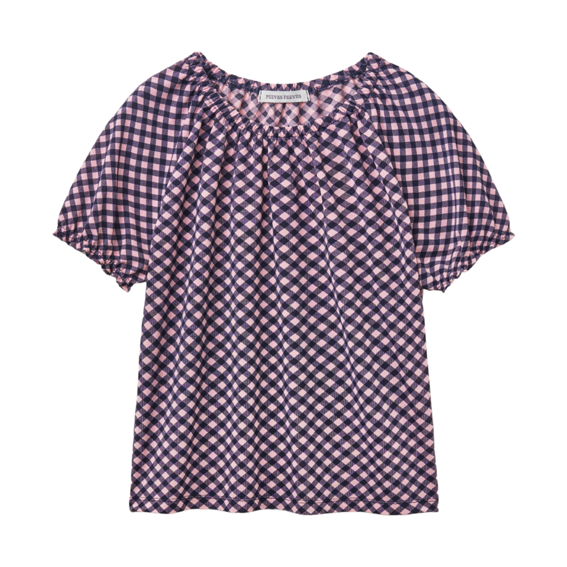 피브스 피브스 시어드 체크 탑 핑크