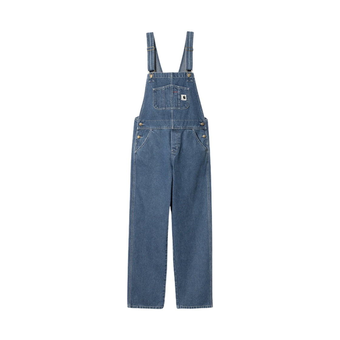 (W) 칼하트 WIP 노르코 데님 빕 오버롤 스트레이트 블루 스톤 워시드