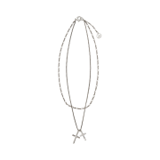 Haleine Double Cross Layered Necklace Silver (VA402)