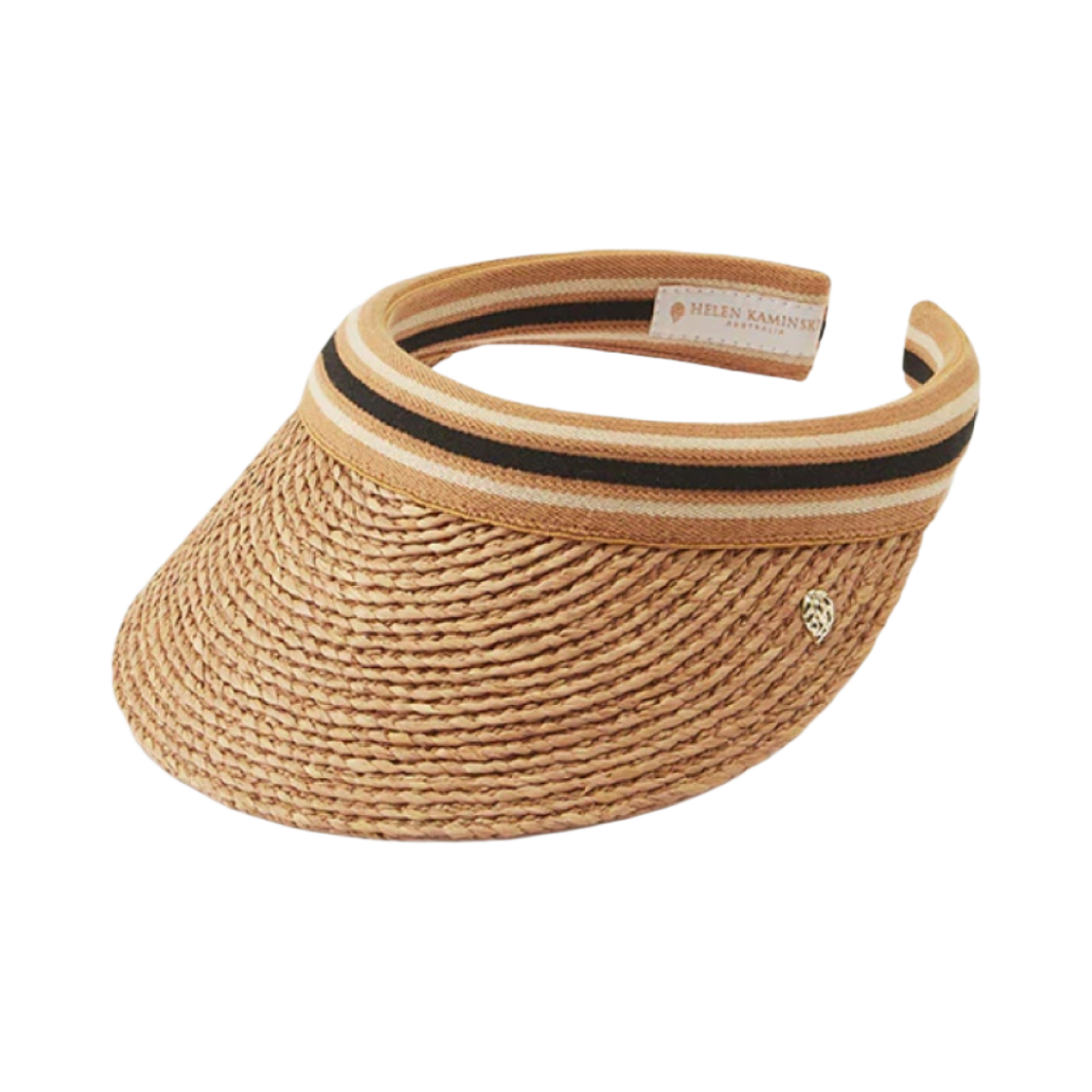 HAT50318 (W) Helen Kaminski Marina Nougat Black Stripe