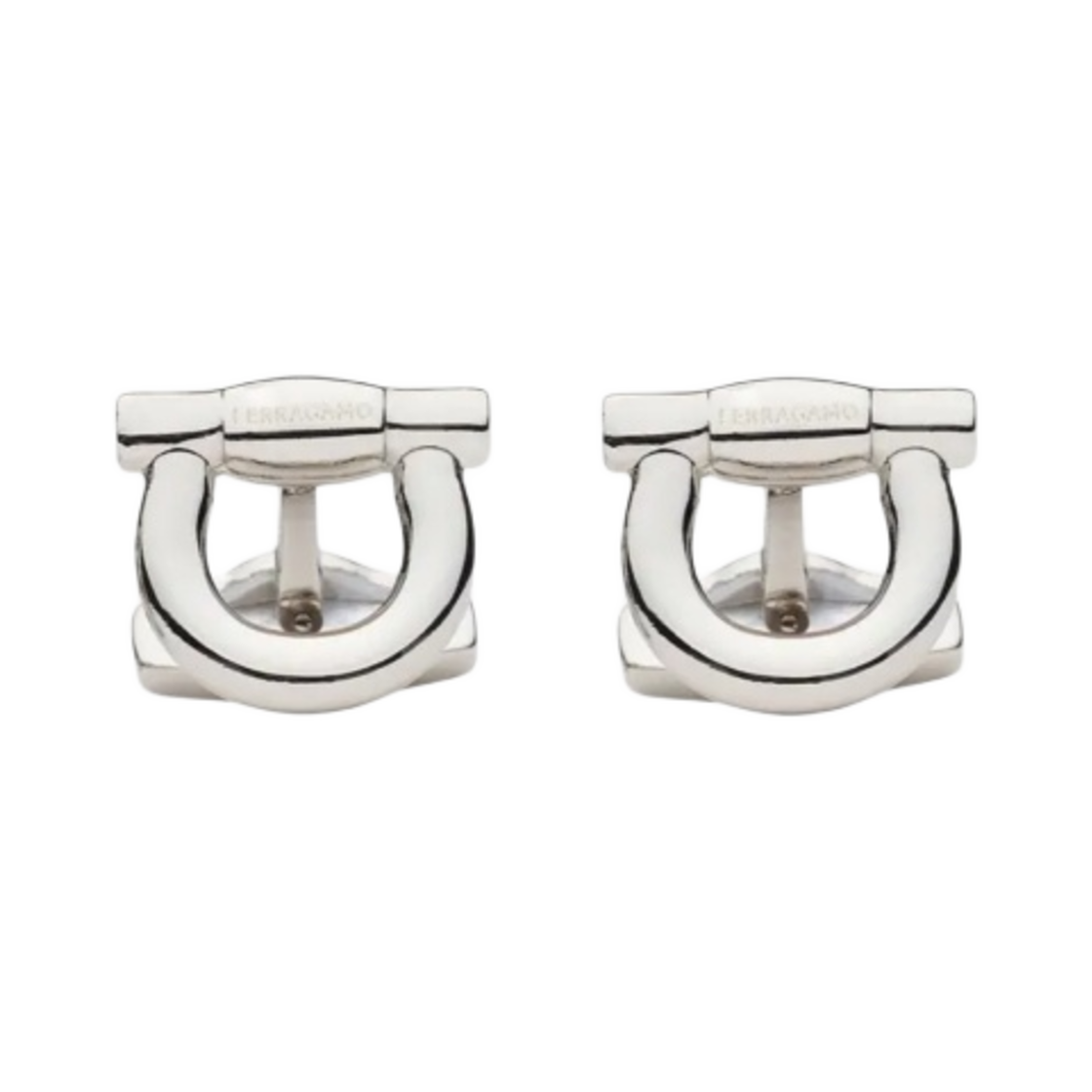 775189-676145 Ferragamo Gancini Cufflinks Palladium