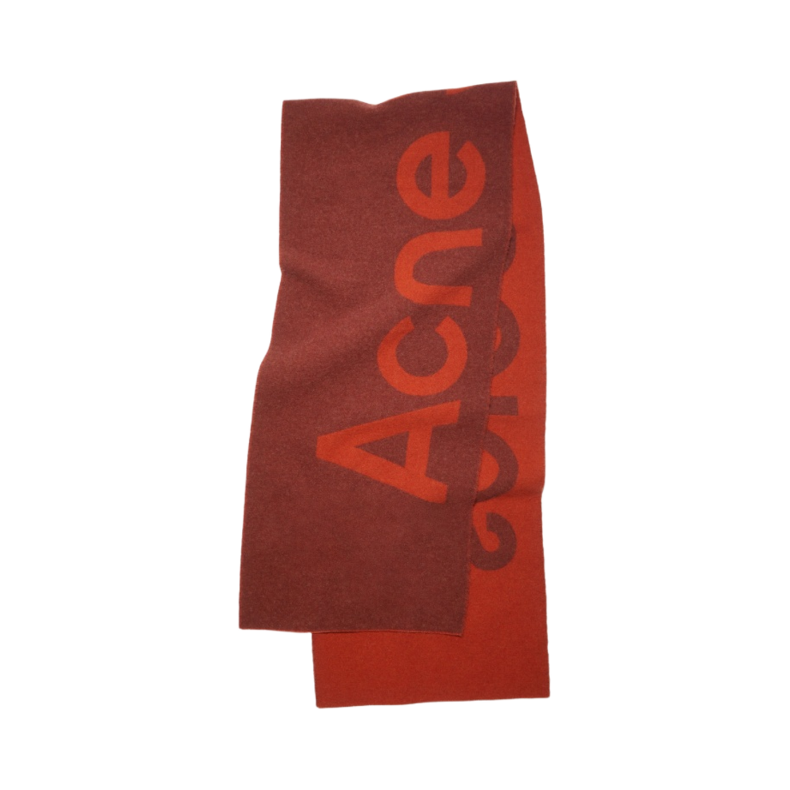 CA0154-DDR Acne Studios Narrow Logo Jacquard Muffler Rust Brown Rust Orange