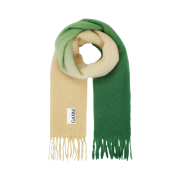 Ganni Mohair Fringed Scarf Kelly Green