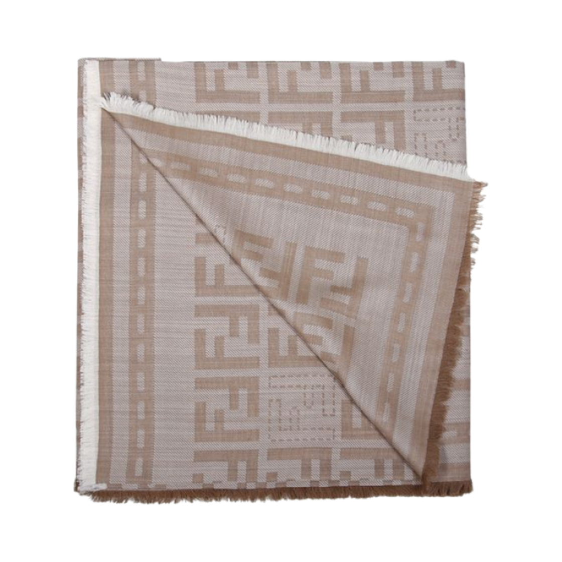 FXT069AUM1F0QD3 (W) Fendi FF Shawl Dove Grey