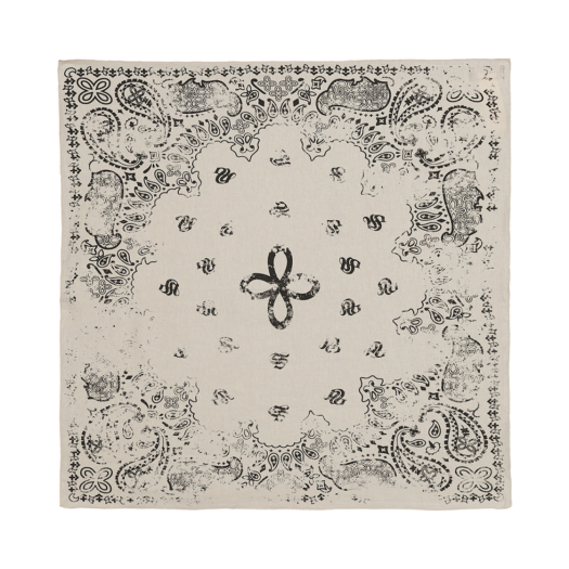 DROP002 Surgery Faded Paisley Clover Scarf Ivory