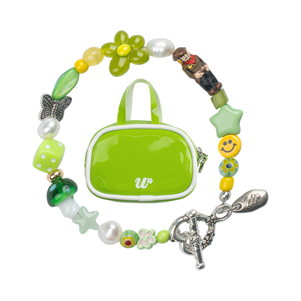 USMACC01 Unsteady Market Bracelet+Mini Bag Kiwi Green
