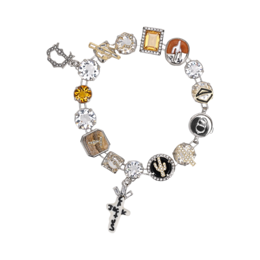 Dior x Cactus Jack Bracelet Silver Finish Brass with Multicolor Genuine Stones & White Crystals