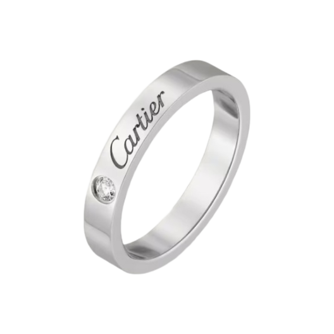 B4051300 Cartier C De Cartier Wedding Band Platinum Diamond