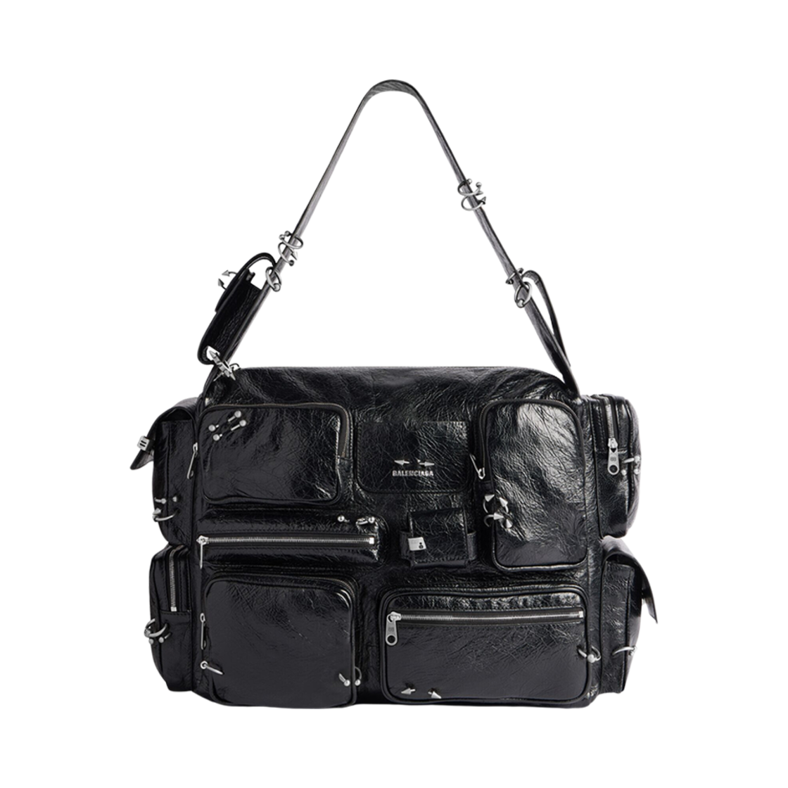 발렌시아가 슈퍼비지 라지 피어싱 슬링백 블랙(Balenciaga Superbusy Large Piercings Sling Bag Black) - 1