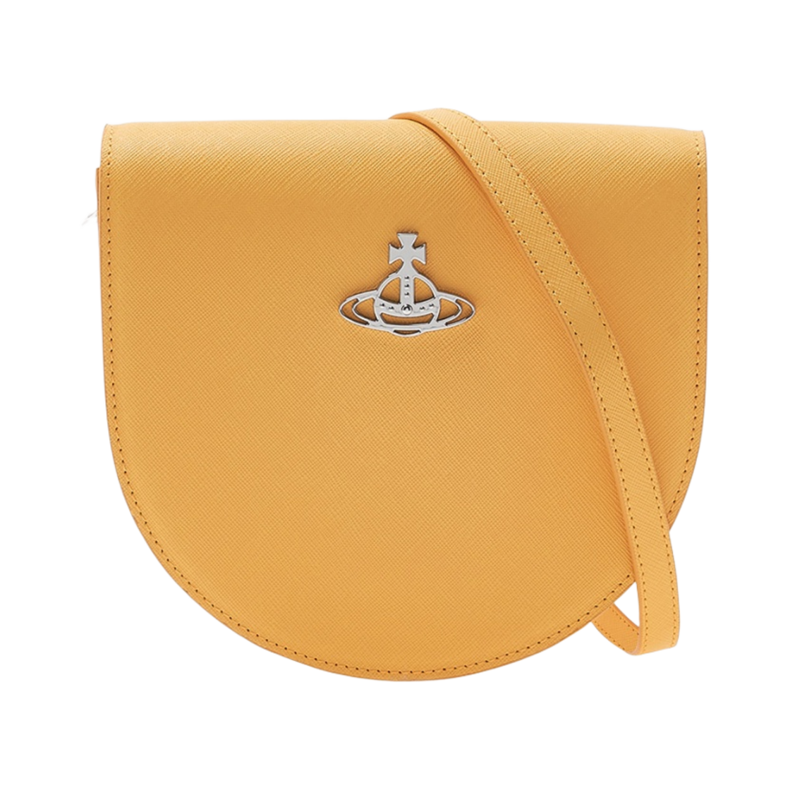43030097-L001N-E401 Vivienne Westwood Saffiano Saddle Crossbody Bag Yellow
