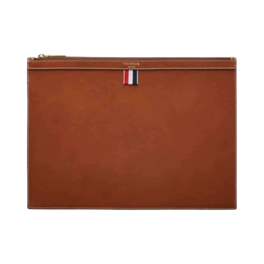MAC021L-L0044-255 Thom Browne Bachetta Leather Medium Document Holder Natural