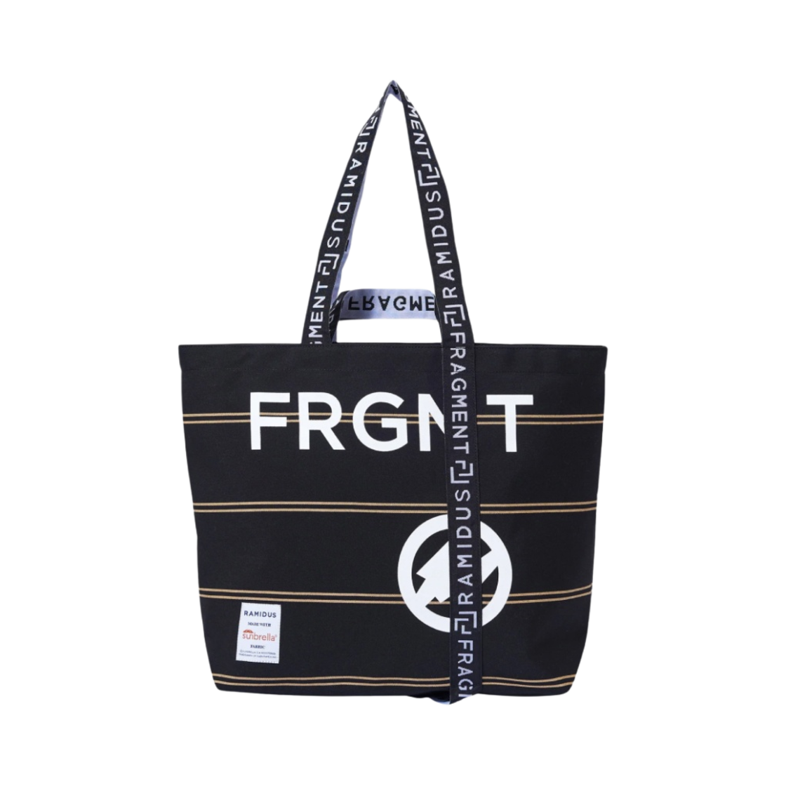 라미더스 x 프라그먼트 디자인 토트백 L 블랙 옐로우(Ramidus x Fragment Design Tote Bag L Black Yellow)