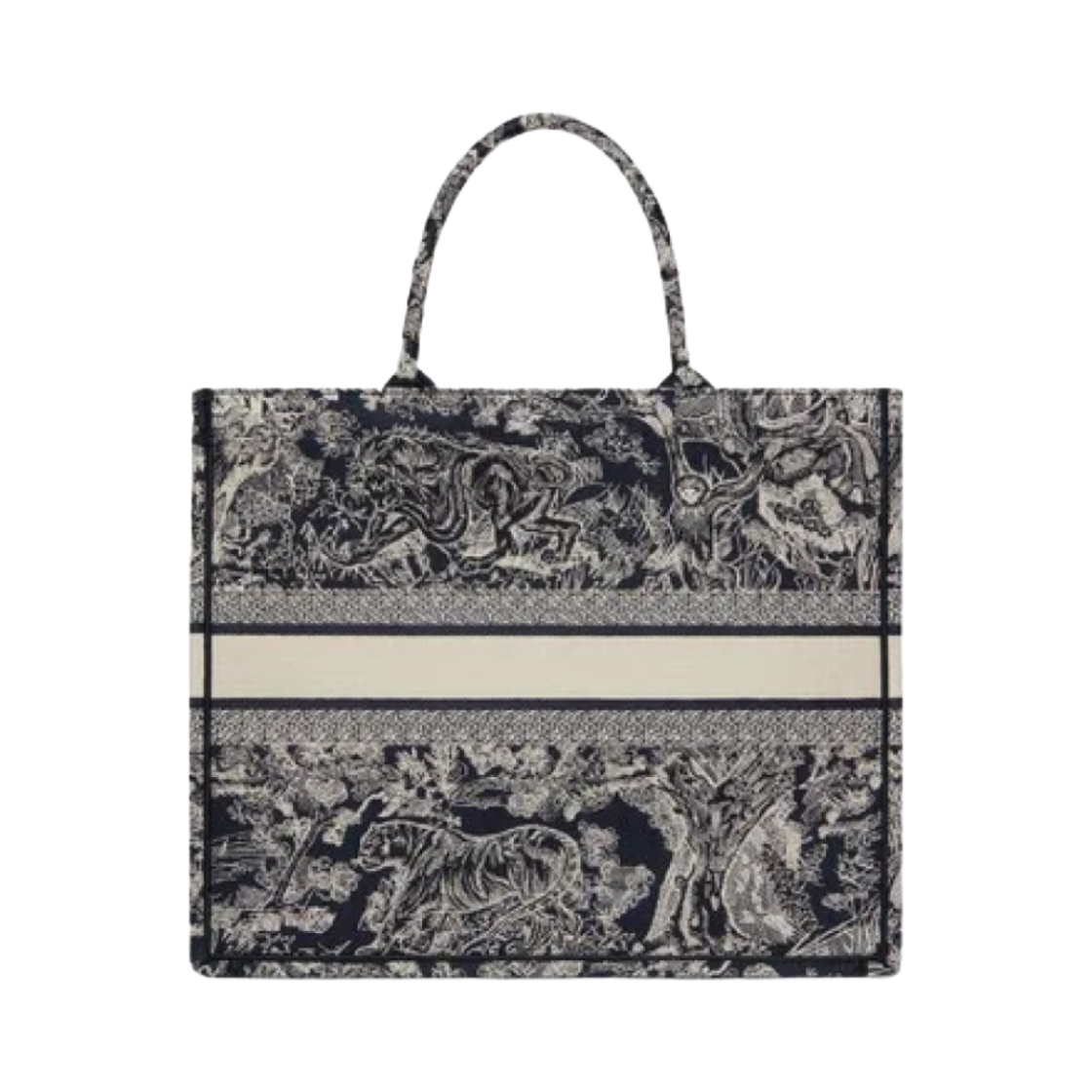 디올 라지 북 토트백 블루 트왈 드 주이 리버스 자수(Dior Large Book Tote Blue Toile de Jouy Reverse Embroidery) - 3