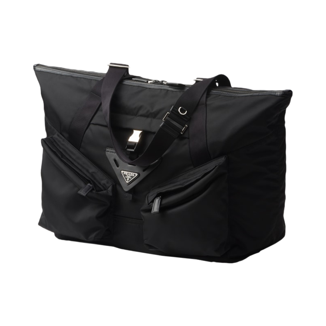 프라다 리나일론 레더 트래블 백 블랙(Prada Re-Nylon Leather Travel Bag Black) - 2