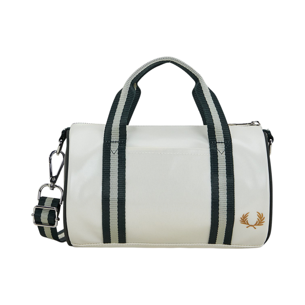 프레드페리 클래식 미니 배럴 백 에크루/나이트그린(Fred Perry Classic Mini Barrel Bag Ecru/Night Green)