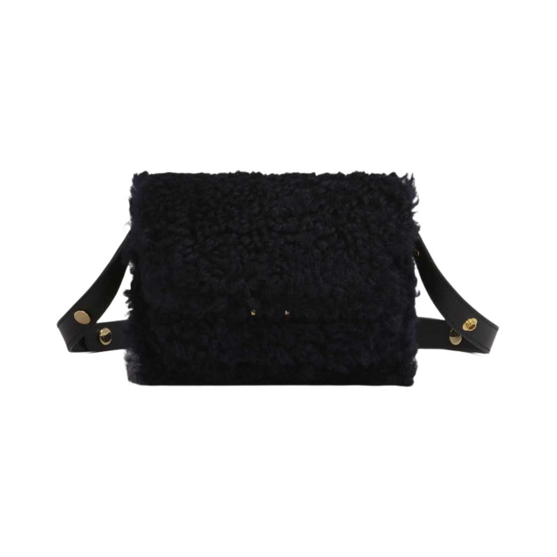 마르니 셔링 카프스킨 미니 트렁크백 블랙(Marni Shearling Calfskin Mini Trunk Bag Black) - 1