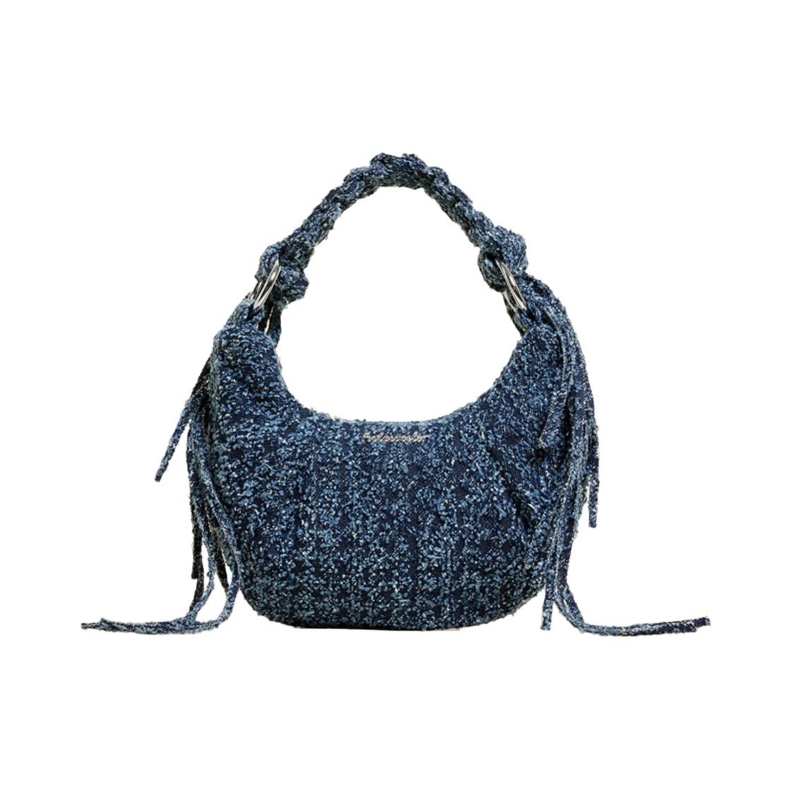 KW4DBGTHZ34BL Holzweiler Women Cocoon Denim Micro Bag Blue - 24FW