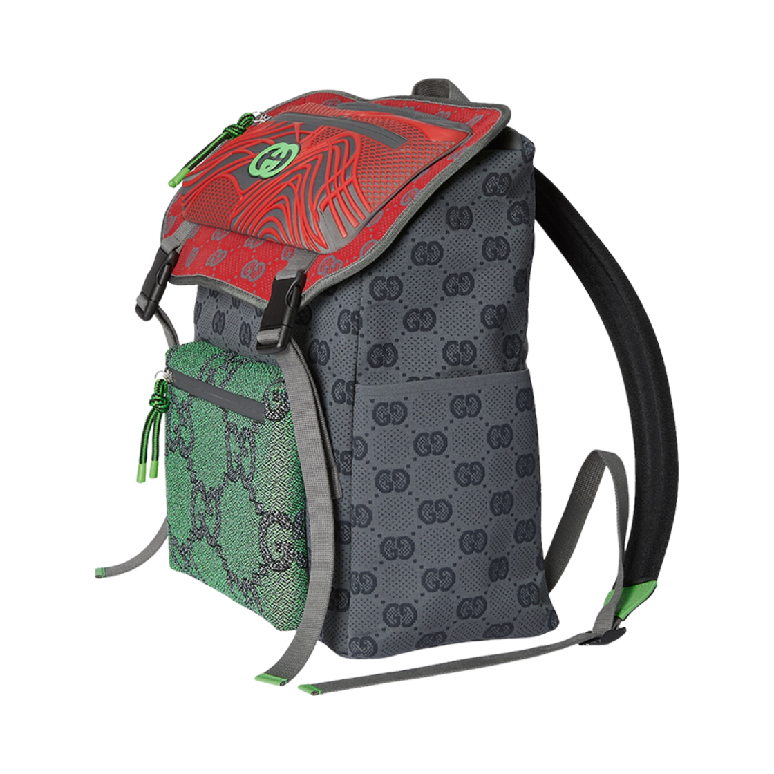 구찌 GG 나일론 백팩 그레이 멀티컬러 나일론(Gucci GG Nylon Backpack Grey Multicolour Nylon) - 2
