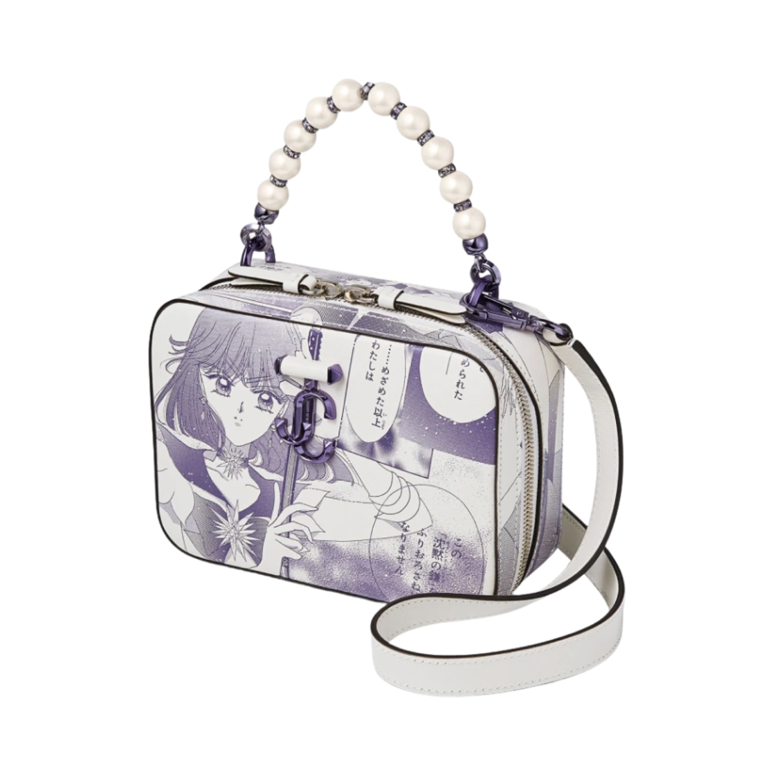 지미추 x 미소녀 전사 세일러문 세일러 새턴 애비뉴 베니티 백 퍼플 화이트(Jimmy Choo x Pretty Guardian Sailor Moon Sailor Saturn Avenue Vanity Bag Purple White) - 2