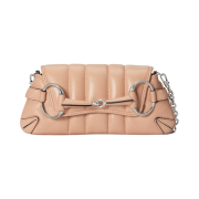 Gucci Horsebit Chain Small Shoulder Bag Rose Beige Leather