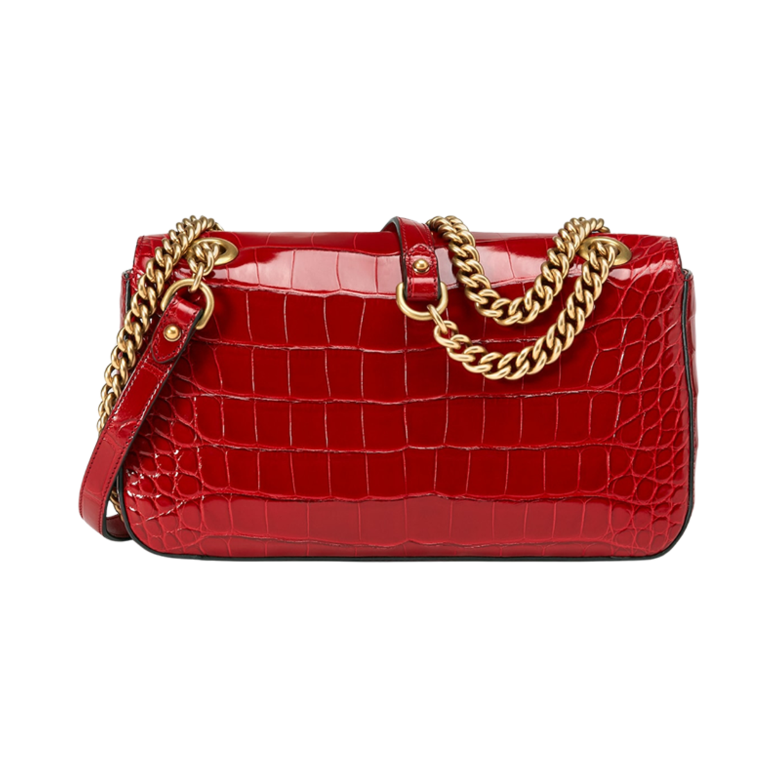 구찌 GG 마몽 크로커다일 스몰 숄더백 레드(Gucci GG Marmont Crocodile Small Shoulder Bag Red) - 3