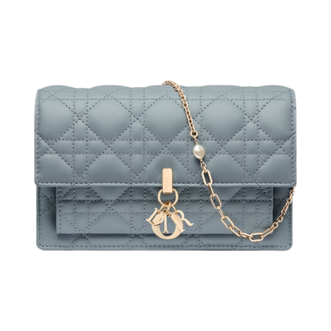 디올 레이디 체인 파우치 클라우드 블루 까나쥬 램스킨(Dior Lady Chain Pouch Cloud Blue Cannage Lambskin) - 1