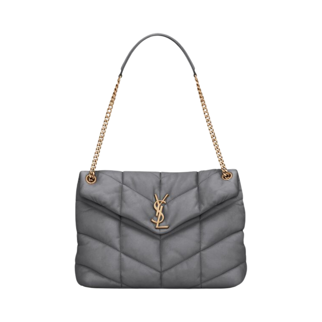 생로랑 퍼퍼 미디움 체인 백 퀼티드 램스킨 스톰(Saint Laurent Puffer Medium Chain Bag In Quilted Lambskin Storm) - 1
