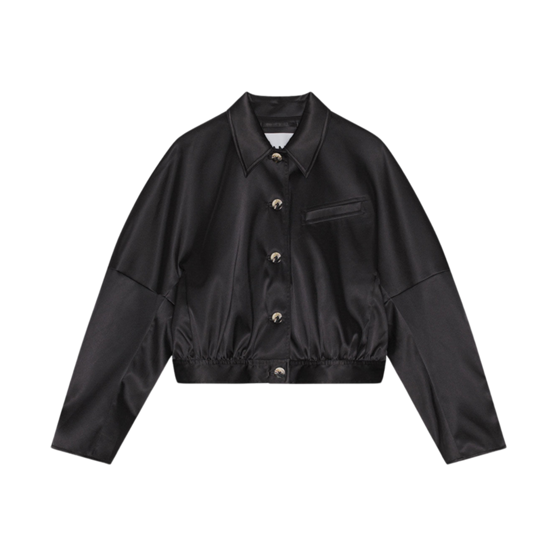 F8133-099 (W) Ganni Double Satin Short Jacket Black